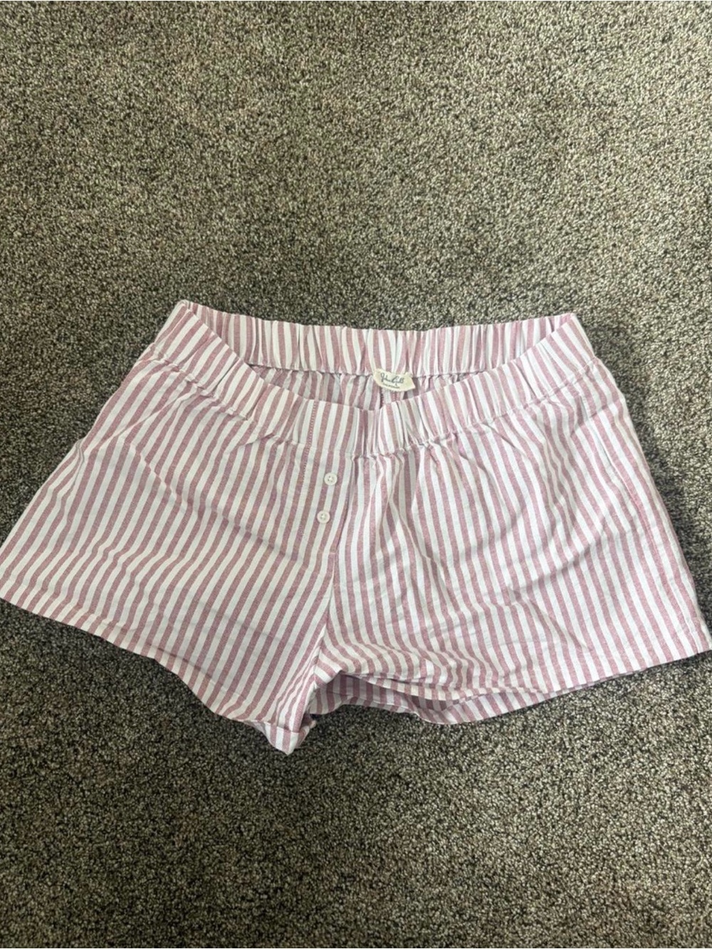 John Galt Striped Pink and White Women's Lounge Shorts